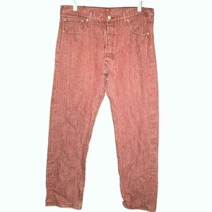 levis 501 white oak cone denim 40 x 32 red salmon mens